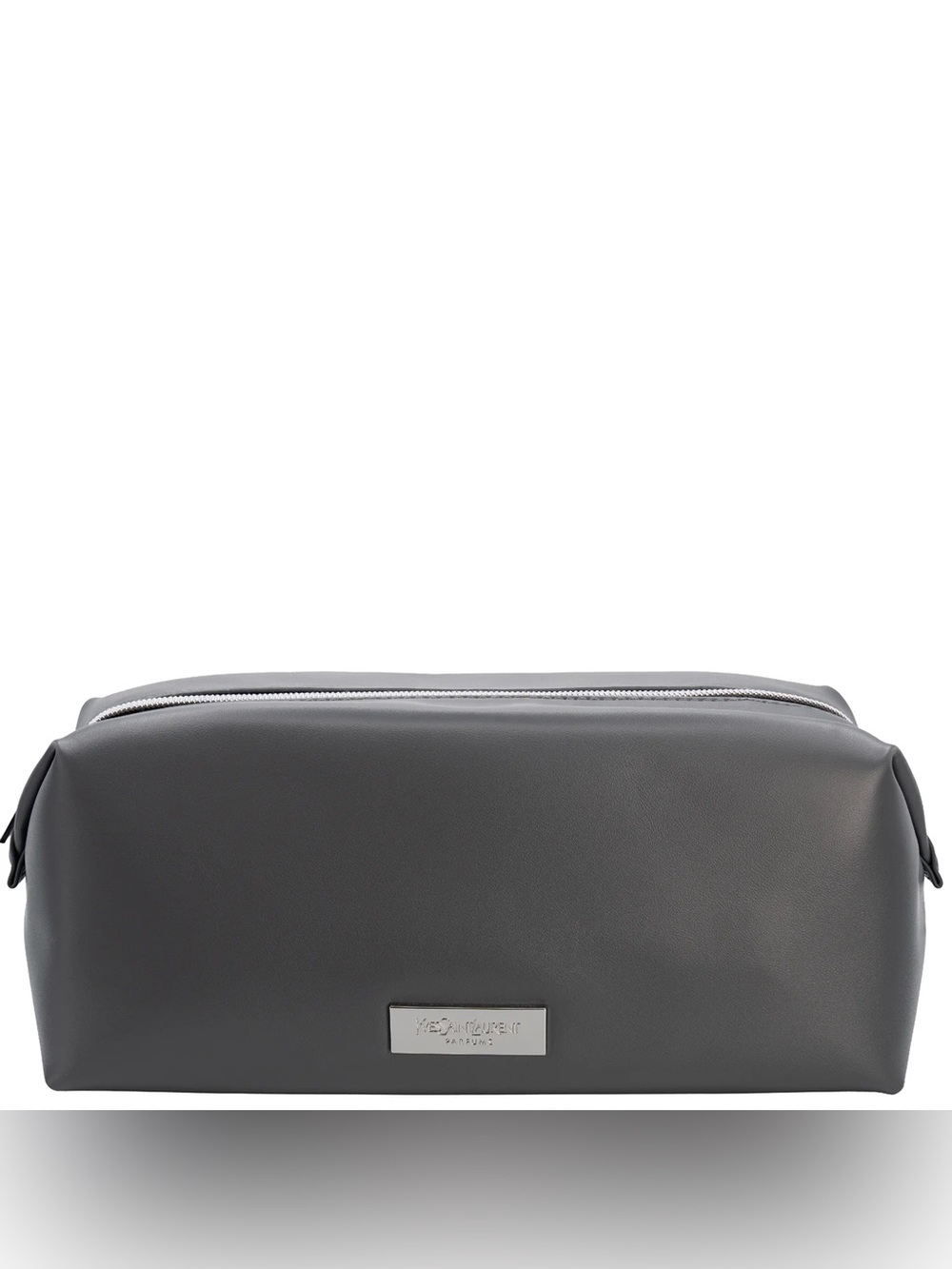 YSL Saint Laurent Gray Leather Toiletry Pouch